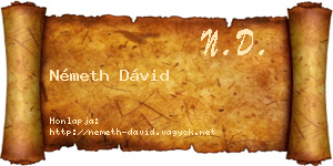 Németh Dávid névjegykártya