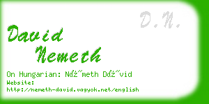 david nemeth business card